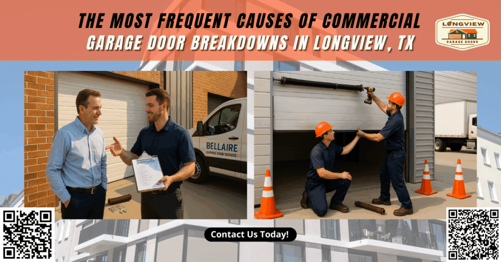 The Most Frequent Causes of Commercial Garage Door Breakdowns in Longview, TX